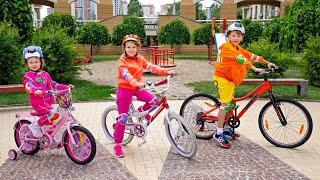 Fünf Kinder fahren sicher Fahrrad  kinderlieder für kindergarten [upl. by Izabel]