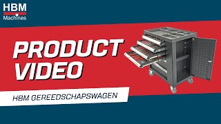 HBM Premium gevulde gereedschapswagen met deur  154 delig  Productvideo [upl. by Alaek]