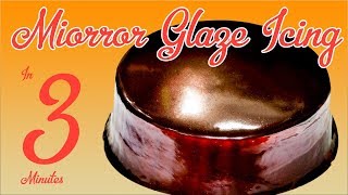 3 Min Chocolate Mirror Glaze Icing Recipe Eggless Easy Mirror Glaze Cake Recipe Cake Tutorial [upl. by Gnat]