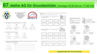 87  Mathe AG Grundschüler  Mathe Olympiade 2017  2018  1 Stufe  Klasse 4 [upl. by Auhsaj]