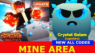 NEW ALL CODES MINE AREA AND NEW CODES BIG UPDATE Destroyer Simulator ROBLOX September 21 2021 [upl. by Rooker986]