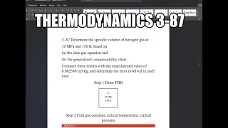 Thermodynamics 387 Determine the specific volume of nitrogen gas at 10 MPa and 150 K based on [upl. by Morra405]