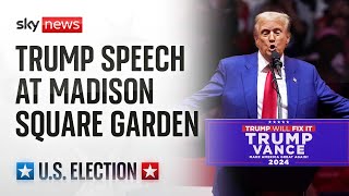 Donald Trump holds campaign rally at Madison Square Garden New York City [upl. by Fanya]