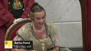 Berta Peiró Acte de proclamació de les Falleres Major e Infantil de Valencia 2025 151024 [upl. by Oicam]