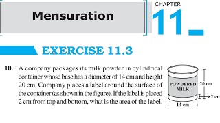 Exercise 113 Q10 Mensuration Class 8  Ncert Maths 8th ex 113 Q10  Ex 113 Q10 class 8 [upl. by Areem]