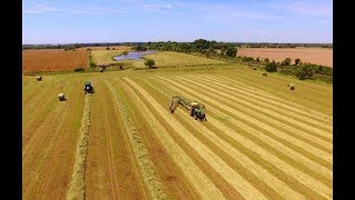 Rush Farms and Waltz Farms Hay Harvest Season Missouri 2017  John Deere 3020 7710 7210 [upl. by Nesto]