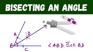 bisecting an angle with a compass  geometry constructions [upl. by Aititil]