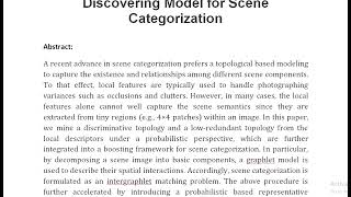 Learning a Probabilistic Topology Discovering Model for Scene Categorization [upl. by Welch149]