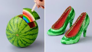 🍉 Indulgent WATERMELON Dessert Recipe For Everyone  Homemade Chocolate Cake Decorating Idea [upl. by Dlorah]