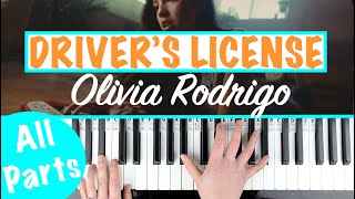 How to play DRIVERS LICENSE  Olivia Rodrigo Piano Chords Tutorial [upl. by Cornelle837]