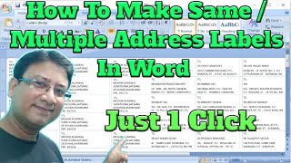 🔥How To Make SameMultiple Address Labels In Ms Word  🤔 Labels In Word  🤗Ms Word Me Labels [upl. by Ahsimaj28]