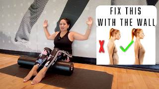 Fix Forward Head amp Rounded Shoulders Easy Wall Exercise For Better Posture In Minutes [upl. by Takakura]