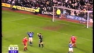 Everton v Liverpool Premier League 19992000  Everton disallowed goal at Full Time [upl. by Nesaj]