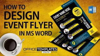 Flyer Design in MS Word  How to Create Event Flyer  DIY [upl. by Tada]