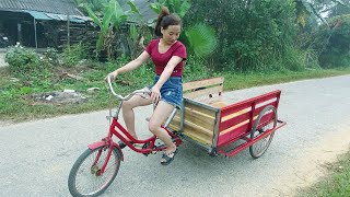 Unique Idea Smart Female Mechanic Turned A Bicycle Into A 3Wheel Vehicle [upl. by Iveson]