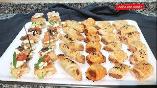 APERITIVOS DE HOJALDRE SALADOS ¡10 IDEAS FÁCILES RECETA NAVIDEÑA [upl. by Hayman821]