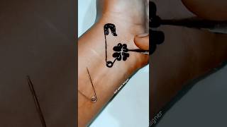 Style safety pin 🍀 tattoo mehndi design shorts short youtube trending [upl. by Ahsaetan]