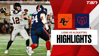 BC Lions vs Montreal Alouettes  CFL HIGHLIGHTS [upl. by Gnov]