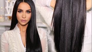 HOW TO SLEEK amp SHINY STRAIGHT HAIR  Carli Bybel [upl. by Harbard86]