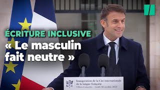 Macron sest positionné sur l’écriture inclusive [upl. by Sewellyn]