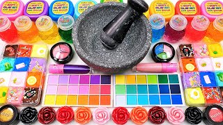 Satisfying Video Mixing Makeup Cosmetics Glitter Beads Squishy Balls into Clear Slime GoGo ASMR [upl. by Acireh921]