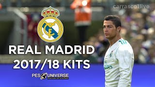 Real Madrid 201718 Kits  PES 2017 [upl. by Wanda]