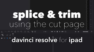 Splice amp Trim  Davinci Resolve for iPad  Using the Cut Page [upl. by Alexei]