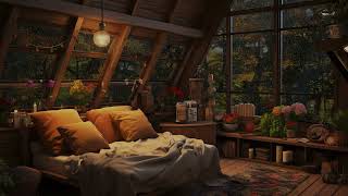 Spend The Weekend In A Cozy Bedroom With Rain Sounds On Window To Rest Study and Sleep Well [upl. by Yevi]