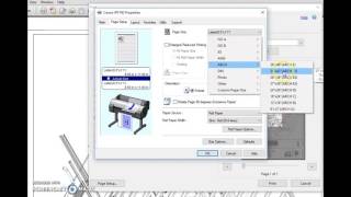 Setting PDF Blueprint Sizes On Canon Plotter Print Driver [upl. by Rea]