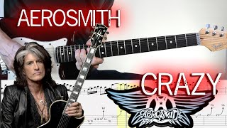 Aerosmith  Crazy Guitar Lesson With TAB amp Score [upl. by Robb]