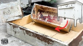 Removing TOUGH PAINT from a TRASHED Sideboard  Antique Furniture Restoration [upl. by Sarazen177]