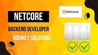 Netcore round 2 coding answers [upl. by Maurits754]