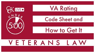 VA Disability Rating Code Sheet and How to Get It [upl. by Georas]