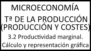 32 Productividad marginal Cálculo y representación gráfica [upl. by Annadal165]