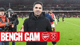 BENCH CAM  Arsenal vs West Ham 31  The goals action reactions amp more from Emirates Stadium [upl. by Spike889]