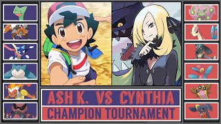 FINAL ASH vs CYNTHIA  Pokémon Champion Tournament Battle 7 [upl. by Nidla]