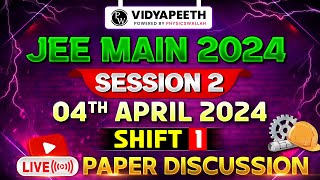 Live Paper Discussion amp Analysis 🔥 JEE MAIN 2024 Session2  04 April Shift 1 [upl. by Attenwad]