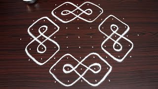 Simple Sikku kolam with 11 dots  Easy melika muggulu designs  chukkala muggulu [upl. by Anihsit]