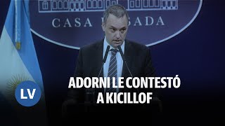 MANUEL ADORNI LE CONTESTÓ A KICILLOF Y HABLÓ DE LA quotREBELIÓN FISCALquot [upl. by Asillam939]