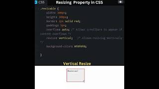 Resize Property in CSScsswebdevelopementcodingprogrammingshortsytshorts [upl. by Otilegna]