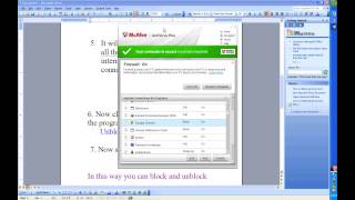 How To Unblock and Block program in McAfee Antivirus software [upl. by Terej]