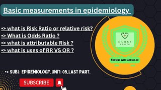 Basic measurements in epidemiology in urdu PostRn 2nd semester Unit 5Last part  epidemiology [upl. by Llenyar278]