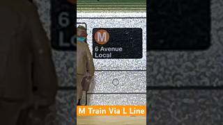 M Train Via L Line mta metro subway nyc newyorkcity newyork railroad railway train mtrain [upl. by Schwarz]