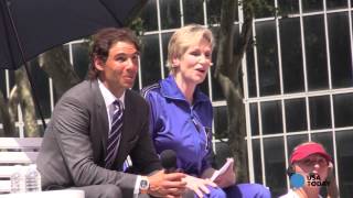 Rafael Nadal plays strip tennis in Manhattan park [upl. by Nidya]