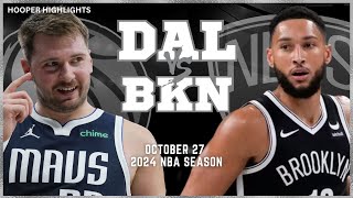 Dallas Mavericks vs Brooklyn Nets Full Game Highlights  Oct 27  2024 NBA Season [upl. by Francis213]