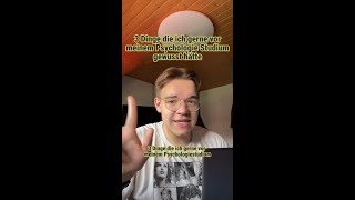 Psychologie  3 Dinge die ich vor dem Studium gewusst hätte [upl. by Gonyea666]