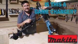 Makita 36v Earth Auger with 200mm bit DDG460ZX4  unboxing assembly and hard testing [upl. by Bunde971]