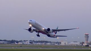 Emirates Boeing 777300ER Beautiful Twilight Departure [upl. by Virg514]