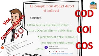 Le complément dobjet direct et indirect [upl. by Blau]