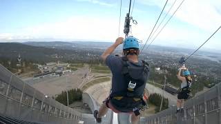 Oslo Holmenkollen ski jump zipline 2019 [upl. by Leerzej28]